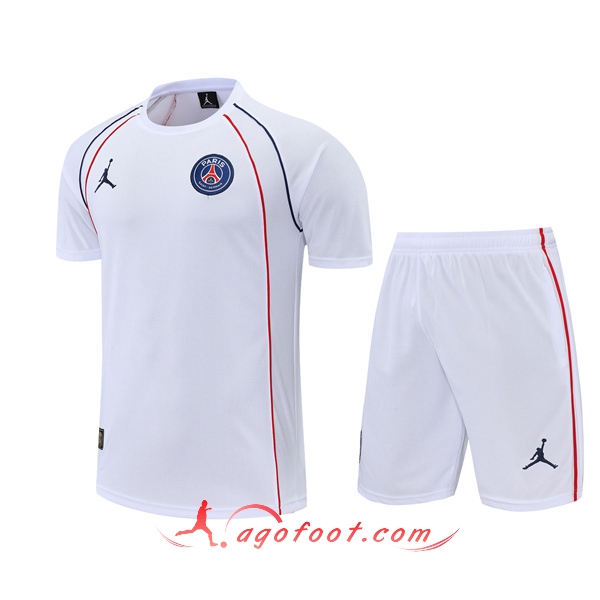 Ensemble Training T-Shirts +Shorts Jordan PSG Blanc 2022/2023