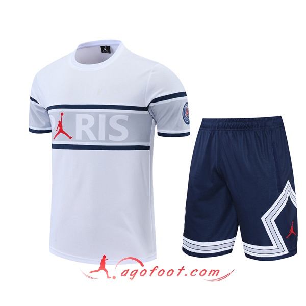 Ensemble Training T-Shirts +Shorts Jordan PSG Noir/Blanc 2022/2023