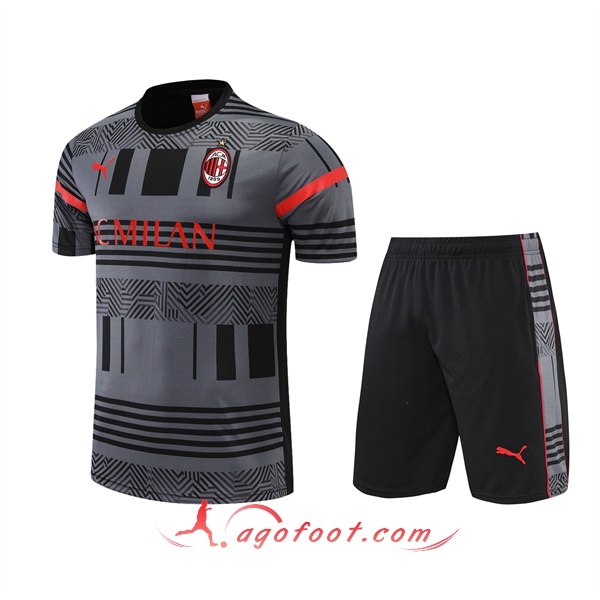 Ensemble Training T-Shirts +Shorts Milan AC Gris 2022/2023