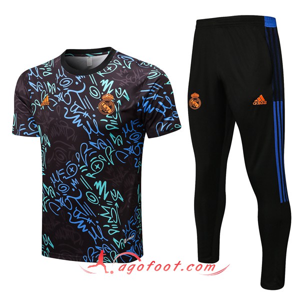 Ensemble Training T-Shirts + Pantalon Real Madrid Noir 2022/2023