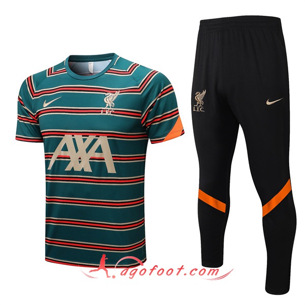 Ensemble Training T-Shirts + Pantalon FC Liverpool Vert/Rouge 2022/2023