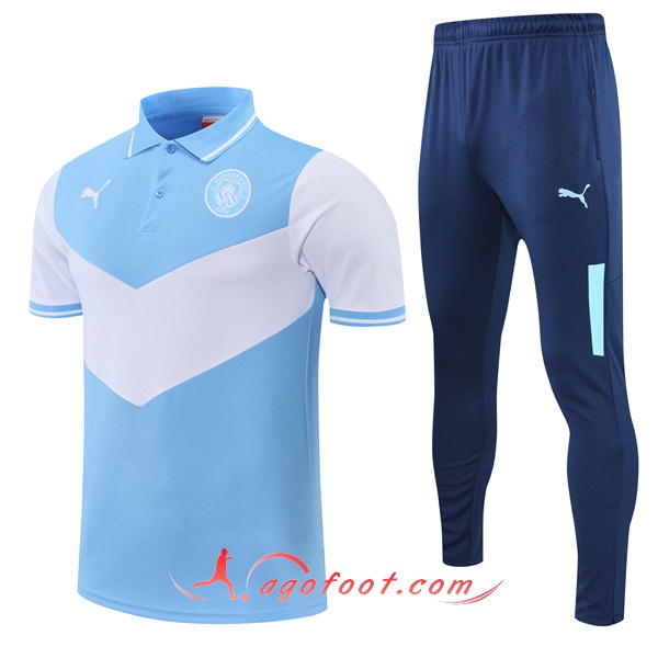 Ensemble Polo Foot Manchester City Bleu 2022/2023