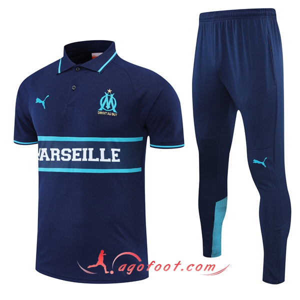 Ensemble Polo Foot Marseille OM Bleu Marin 2022/2023
