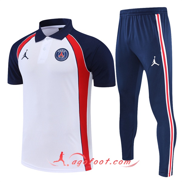 Ensemble Polo Foot Jordan PSG Blanc 2022/2023