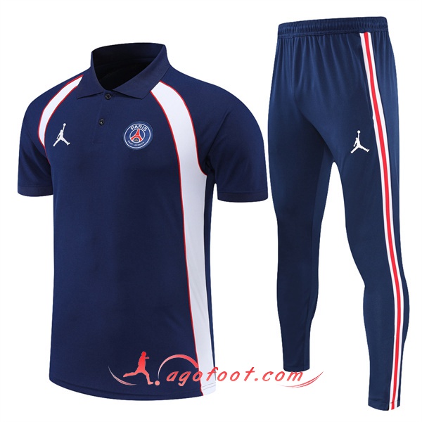Ensemble Polo Foot Jordan PSG Bleu Marin 2022/2023