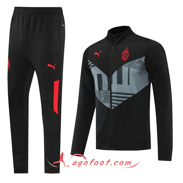 Ensemble Survetement de Foot - Veste Milan AC Noir 2022/2023