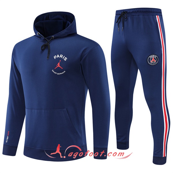 Ensemble Veste A Capuche Survetement Foot Jordan PSG Bleu Marin 2022/2023