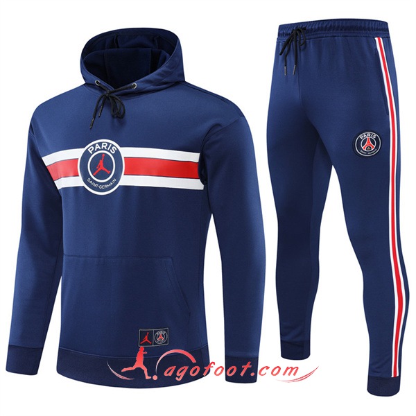 Ensemble Veste A Capuche Survetement Foot Jordan PSG Bleu 2022/2023