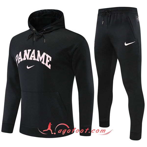 Ensemble Veste A Capuche Survetement Foot NK PSG Noir 2022/2023