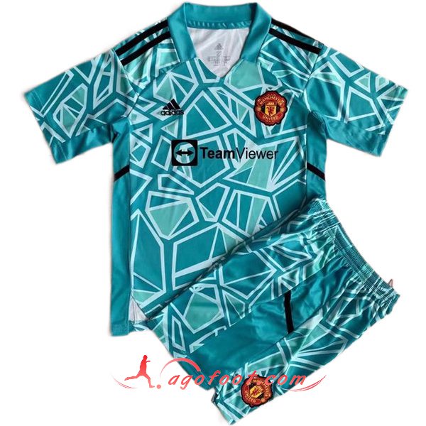 Maillot de Foot Manchester United Enfant Gardien de But Bleu 2022/2023