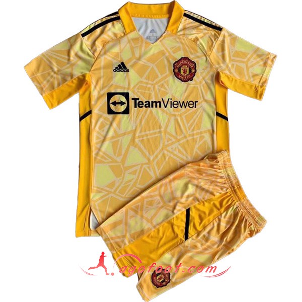 Maillot de Foot Manchester United Enfant Gardien de But Jaune 2022/2023