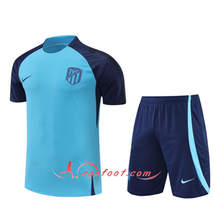 Ensemble Training T-Shirts + Shorts Atletico Madrid Bleu 2022/2023