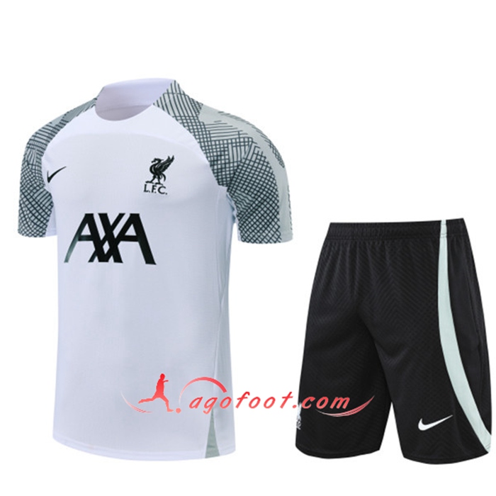 Ensemble Training T-Shirts + Shorts FC Liverpool Blanc 2022/2023
