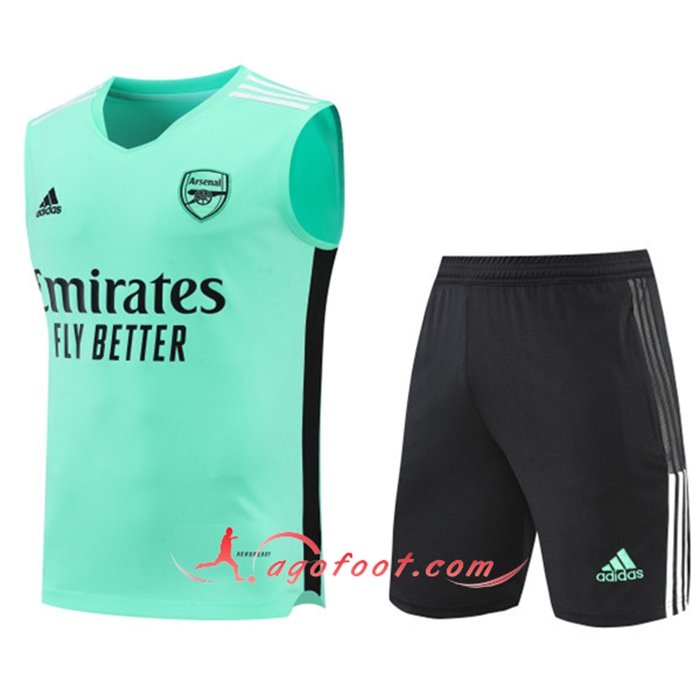 Training Sans Manches + Short Arsenal Vert 2022/2023