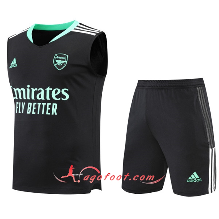 Training Sans Manches + Short Arsenal Noir 2022/2023