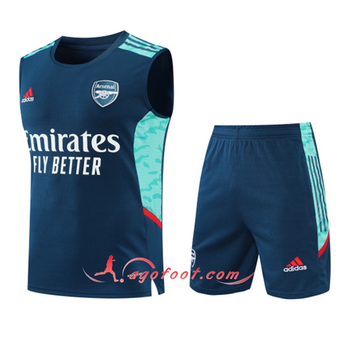 Training Sans Manches + Short Arsenal Bleu 2022/2023