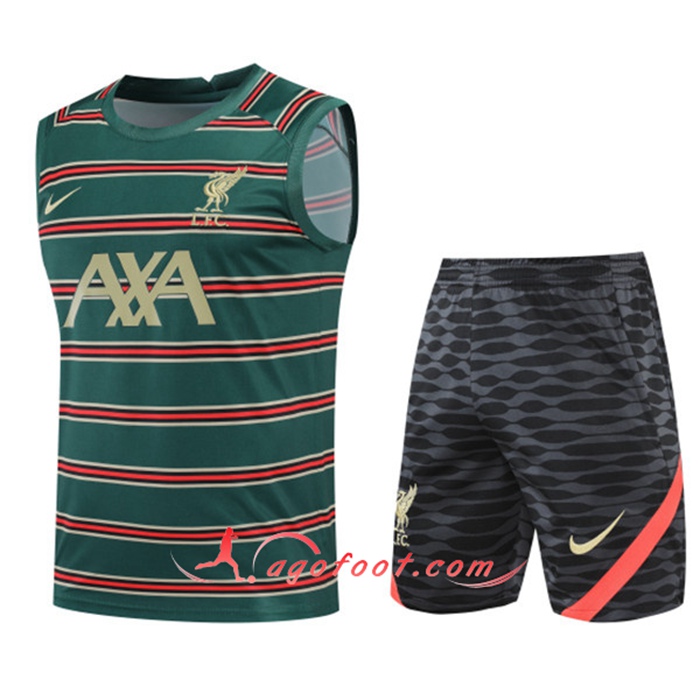 Training Sans Manches + Short FC Liverpool Vert/Rouge 2022/2023