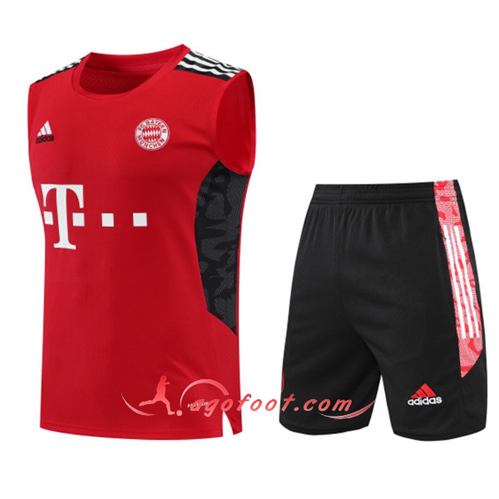 Training Sans Manches + Short Bayern Munich Rouge 2022/2023