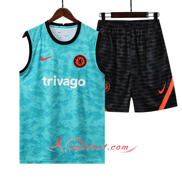 Training Sans Manches + Short FC Chelsea Vert 2022/2023