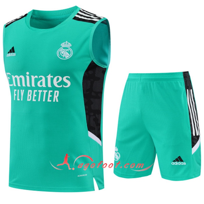 Training Sans Manches + Short Real Madrid Vert 2022/2023