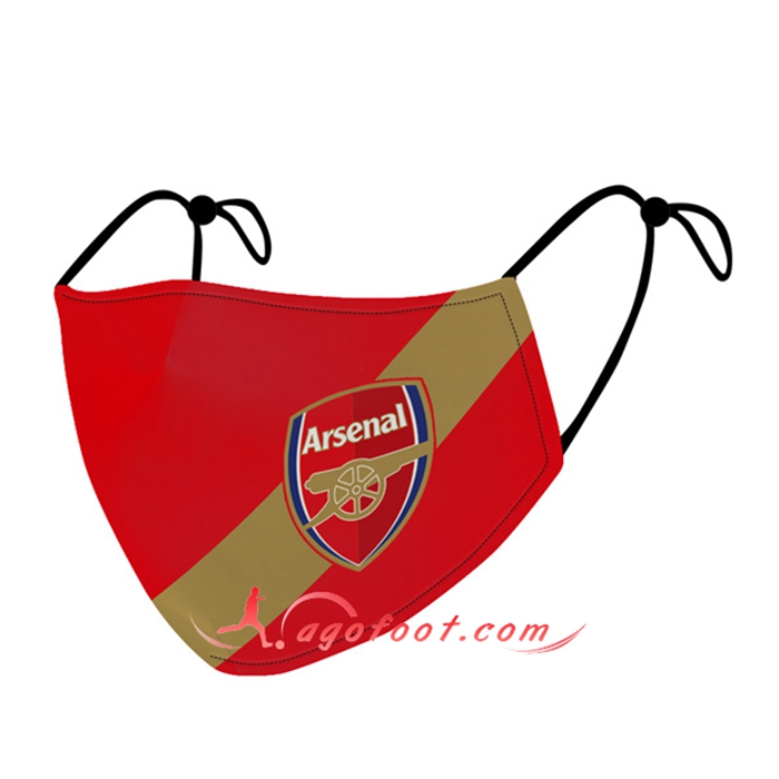 Nouveau Masques Foot Arsenal Rouge/Jaune Reutilisable