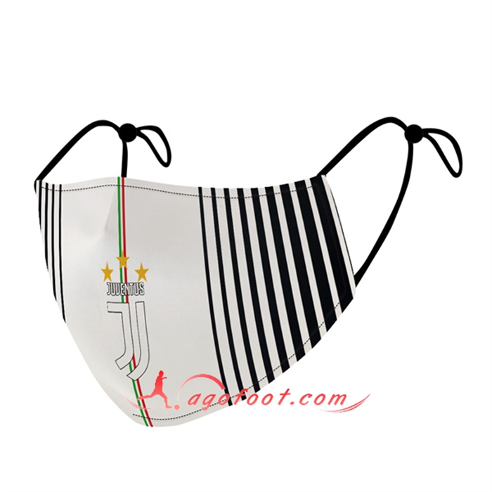 Nouveau Masques Foot Juventus Blanc/Noir Reutilisable