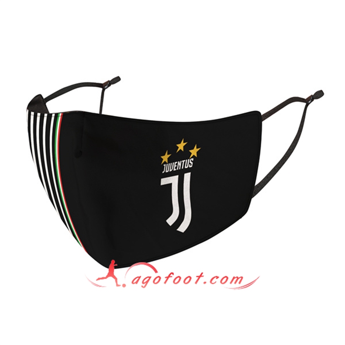 Nouveau Masques Foot Juventus Noir Reutilisable