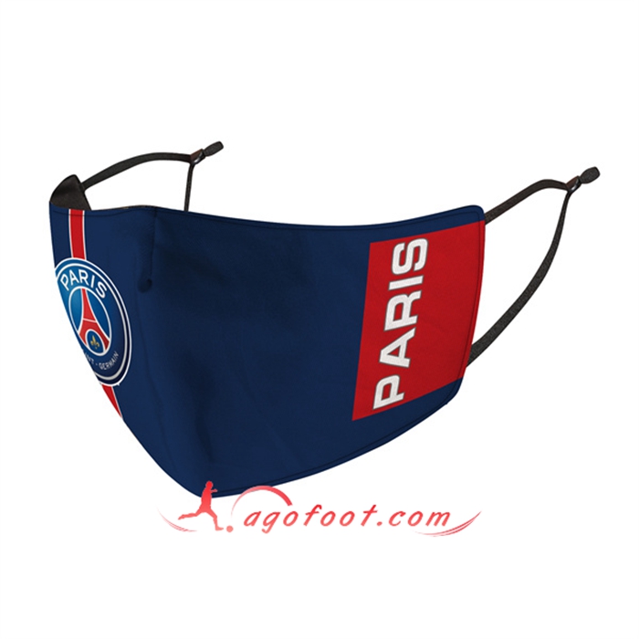 Nouveau Masques Foot Paris PSG Bleu Marin Reutilisable