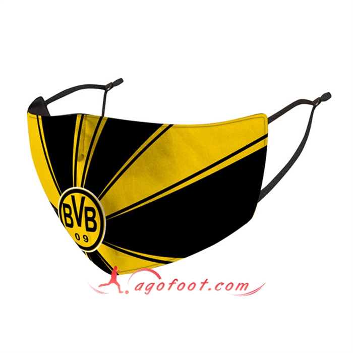 Nouveau Masques Foot Dortmund Noir/Jaune Reutilisable
