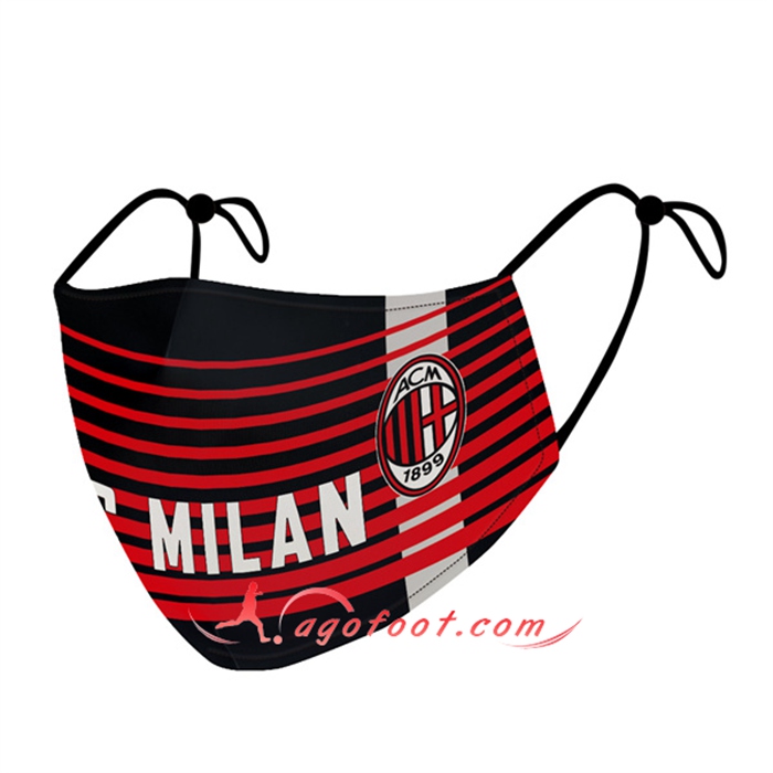 Nouveau Masques Foot Milan AC Noir/Rouge Reutilisable