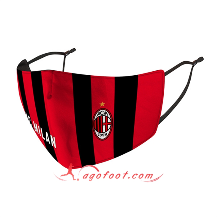 Nouveau Masques Foot Milan AC Rouge/Noir Reutilisable