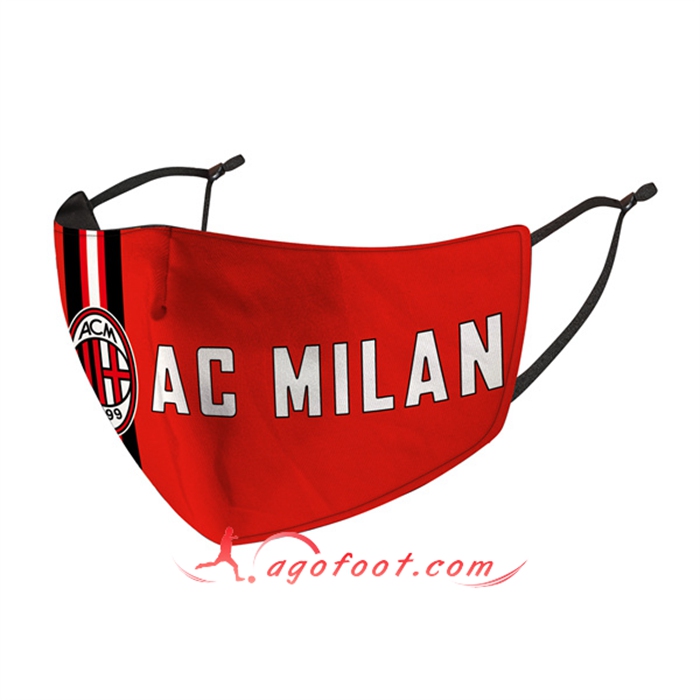 Nouveau Masques Foot Milan AC Rouge Reutilisable