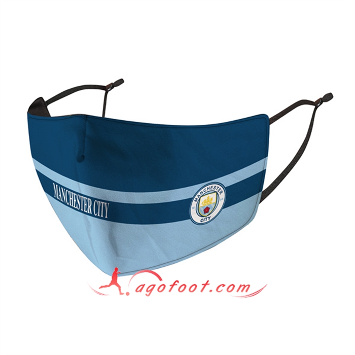 Nouveau Masques Foot Manchester City Bleu Marin Reutilisable