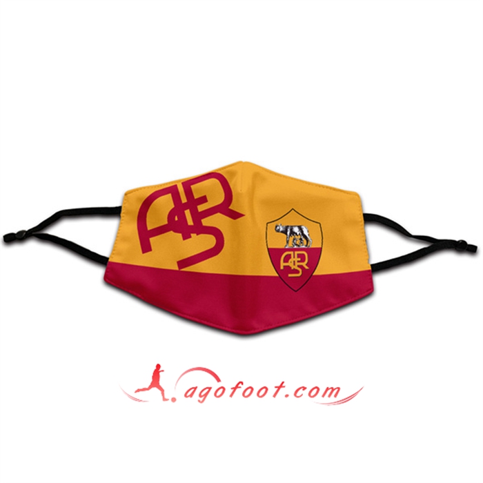 Nouveau Masques Foot AS Rome Jaune/Rouge Reutilisable