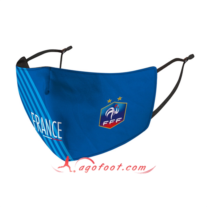 Nouveau Masques Foot France Bleu Reutilisable
