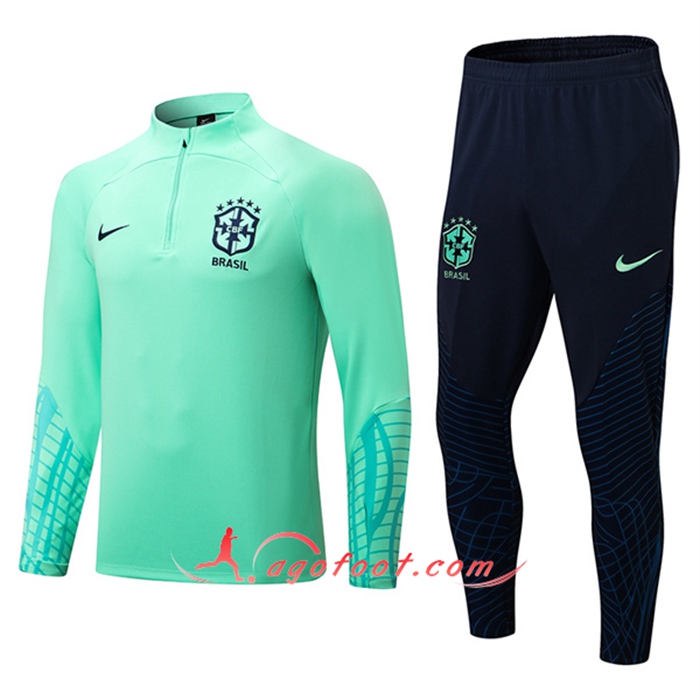 Ensemble Survetement de Foot Bresil Vert 2022/2023