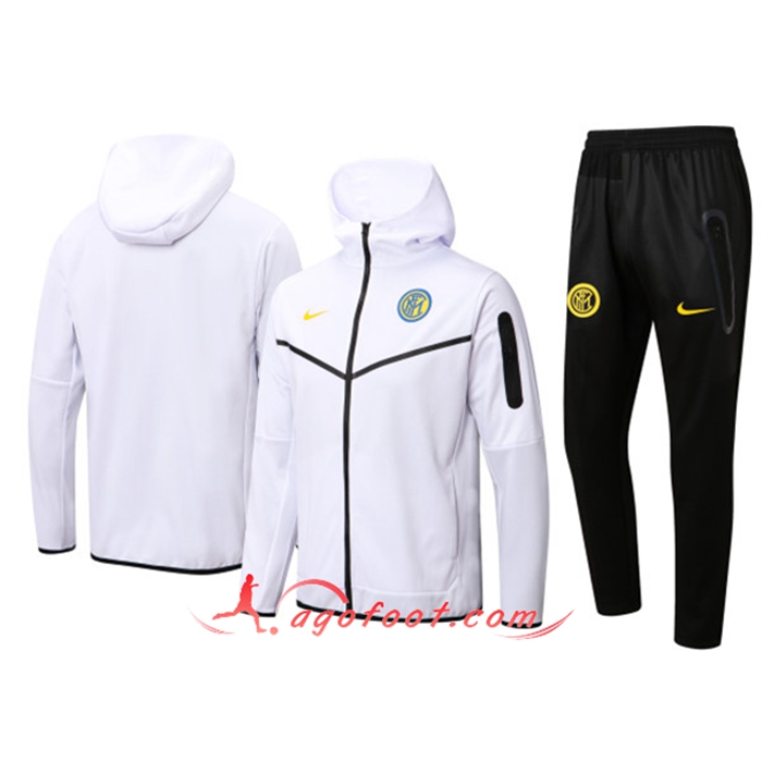 Ensemble Veste A Capuche Survetement Foot Inter Milan Blanc 2022/2023