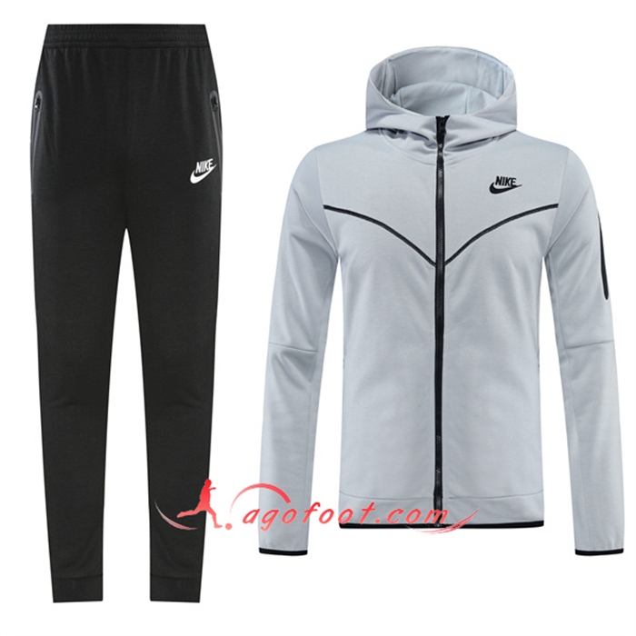 Ensemble Veste A Capuche Survetement Foot Nike Gris 2022/2023