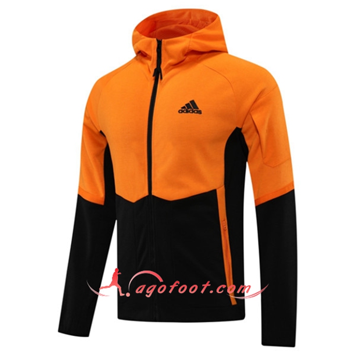 Veste A Capuche Adidas Noir/Orange 2022/2023