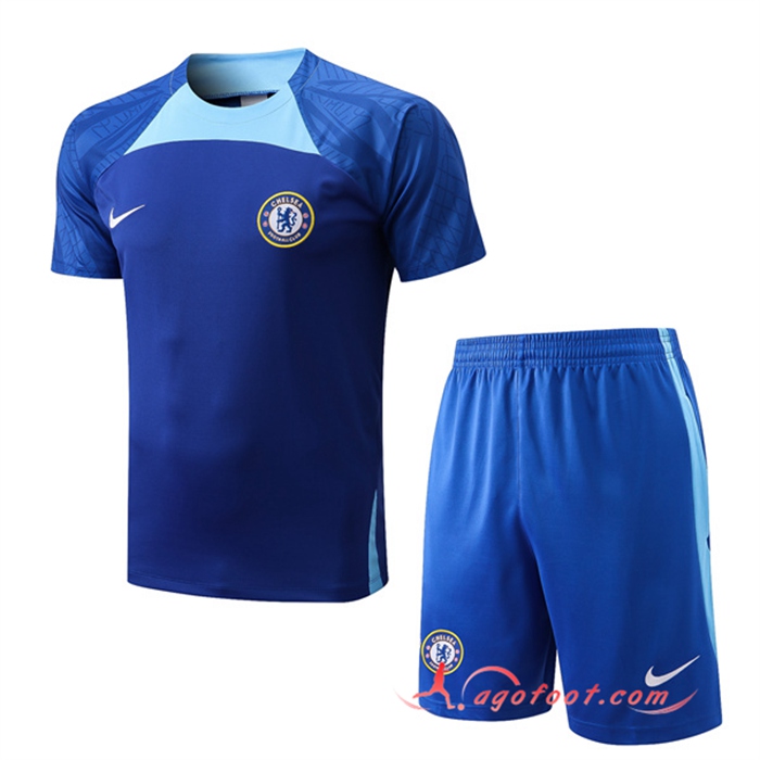 Ensemble Training T-Shirts FC Chelsea + Shorts Bleu 2022/2023