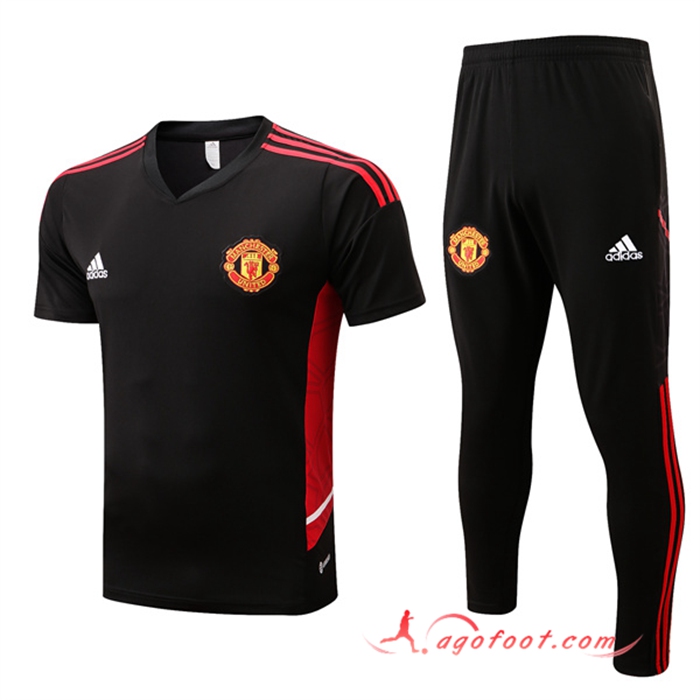 Ensemble Training T-Shirts Manchester United + Pantalon Rouge 2022/2023