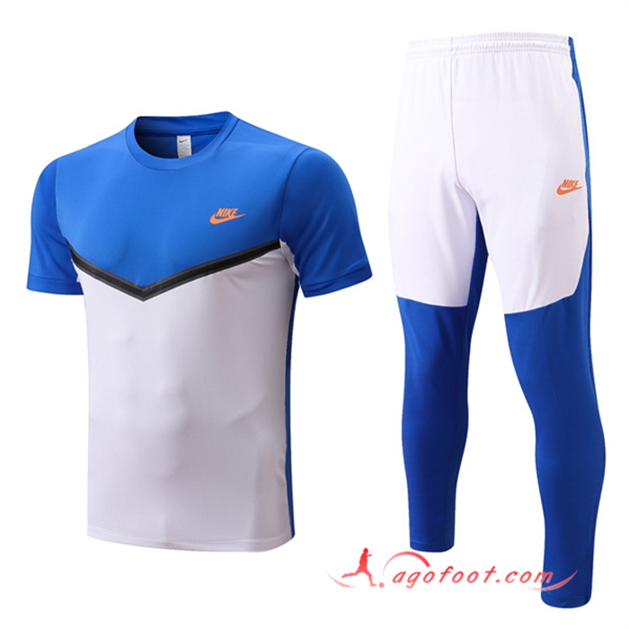 Ensemble Training T-Shirts Nike + Pantalon Nike Bleu/Blanc 2022/2023