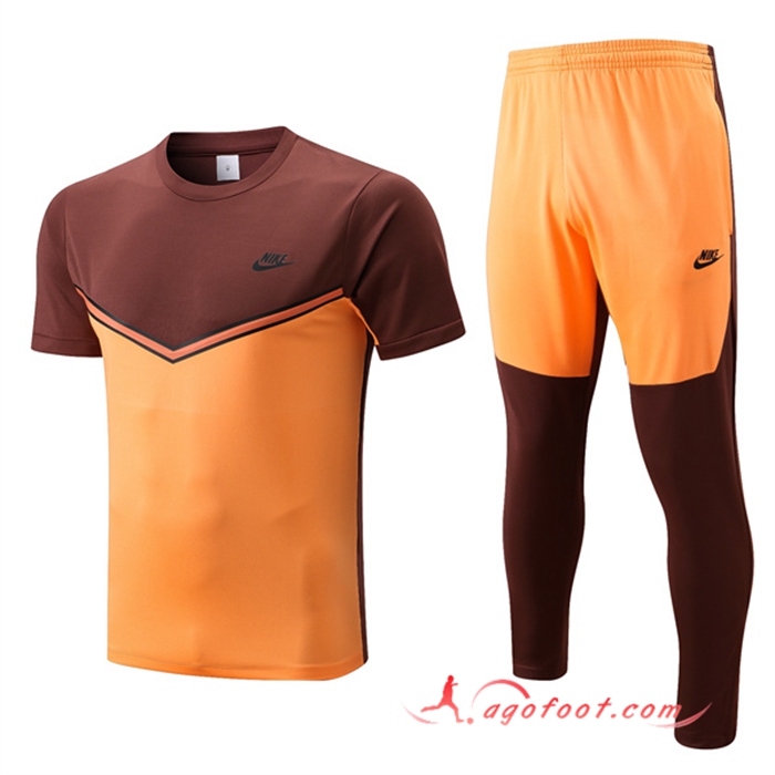 Ensemble Training T-Shirts Nike + Pantalon Jaune/Brune 2022/2023