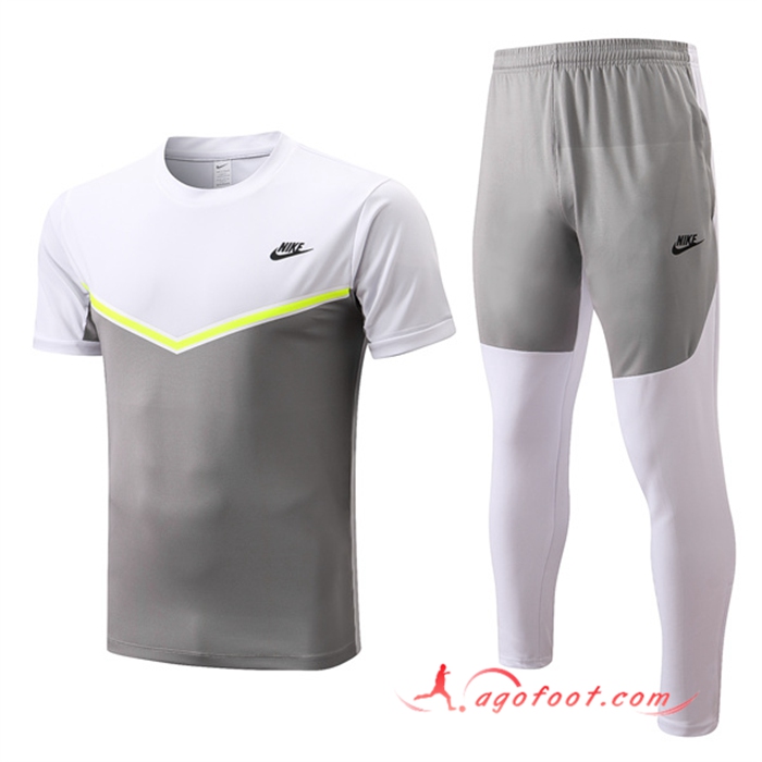 Ensemble Training T-Shirts Nike + Pantalon Gris/Blanc 2022/2023