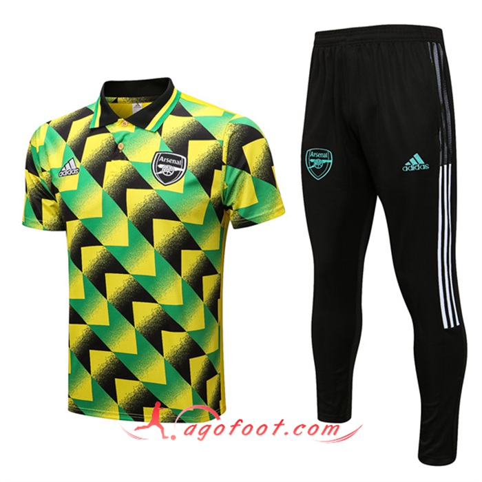 Ensemble Polo Foot Arsenal Vert/Noir 2022/2023