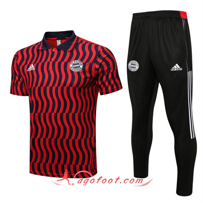 Ensemble Polo Foot Bayern Munich Noir/Rouge 2022/2023