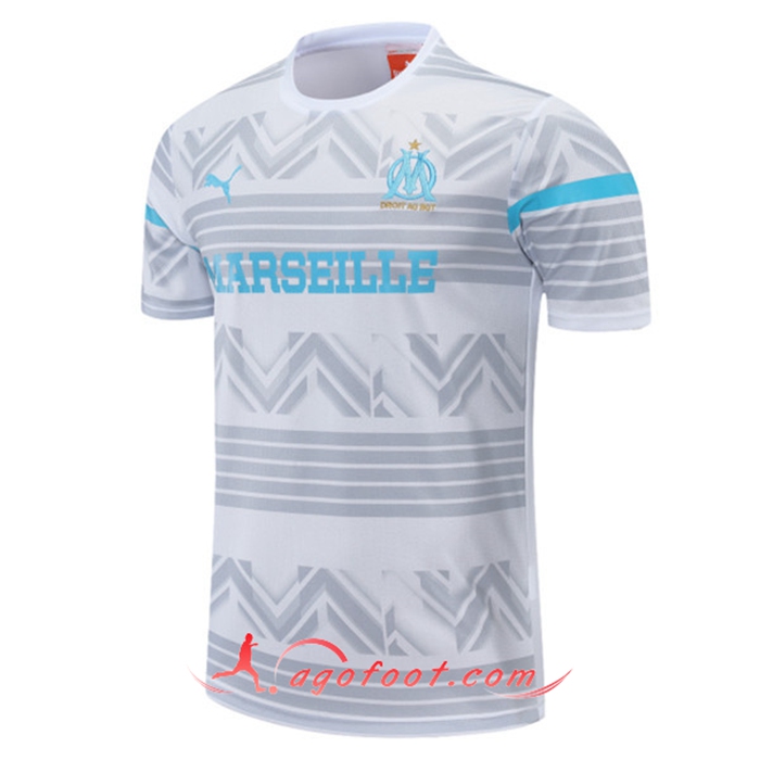 Training T-Shirts Marseille OM Blanc/Gris 2022/2023