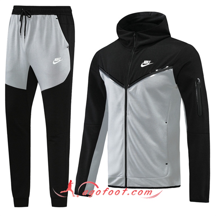 Ensemble Veste A Capuche Survetement Foot Nike Noir/Gris 2022/2023