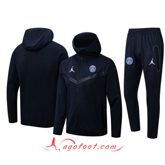 Ensemble Veste A Capuche Survetement Foot Jordan PSG Bleu Marin 2022/2023
