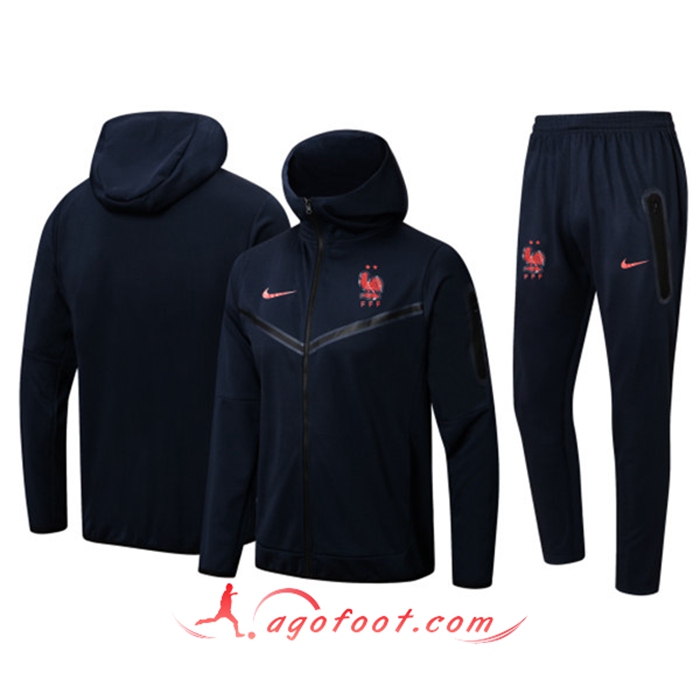 Ensemble Veste A Capuche Survetement Foot France Bleu Marin 2022/2023